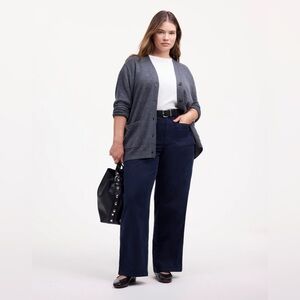 NWT Madewell The Plus Emmett Wide-Leg Pant: Patch Pocket Edition 18W Navy